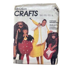 80S McCalls 3420 Fruit Sewing Pattern Size Large Strawberry Banana Raisin UNCUT